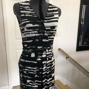 black and white fitted dress.